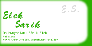 elek sarik business card