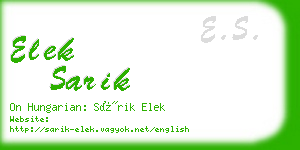 elek sarik business card